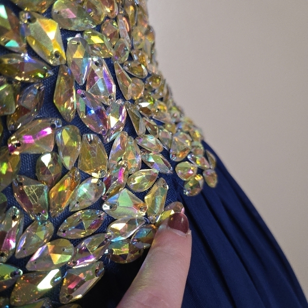 JVN Jovani JVN20381BG Royal Blue Beaded Dress - Picture 3 of 5